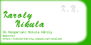 karoly nikula business card